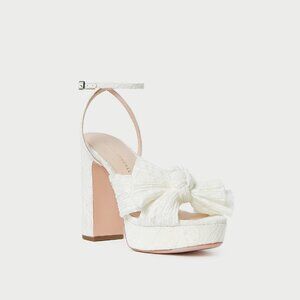 NWT Loeffler Randall Natalia Platform Heel in white lace 9.5